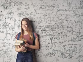 woman holding books