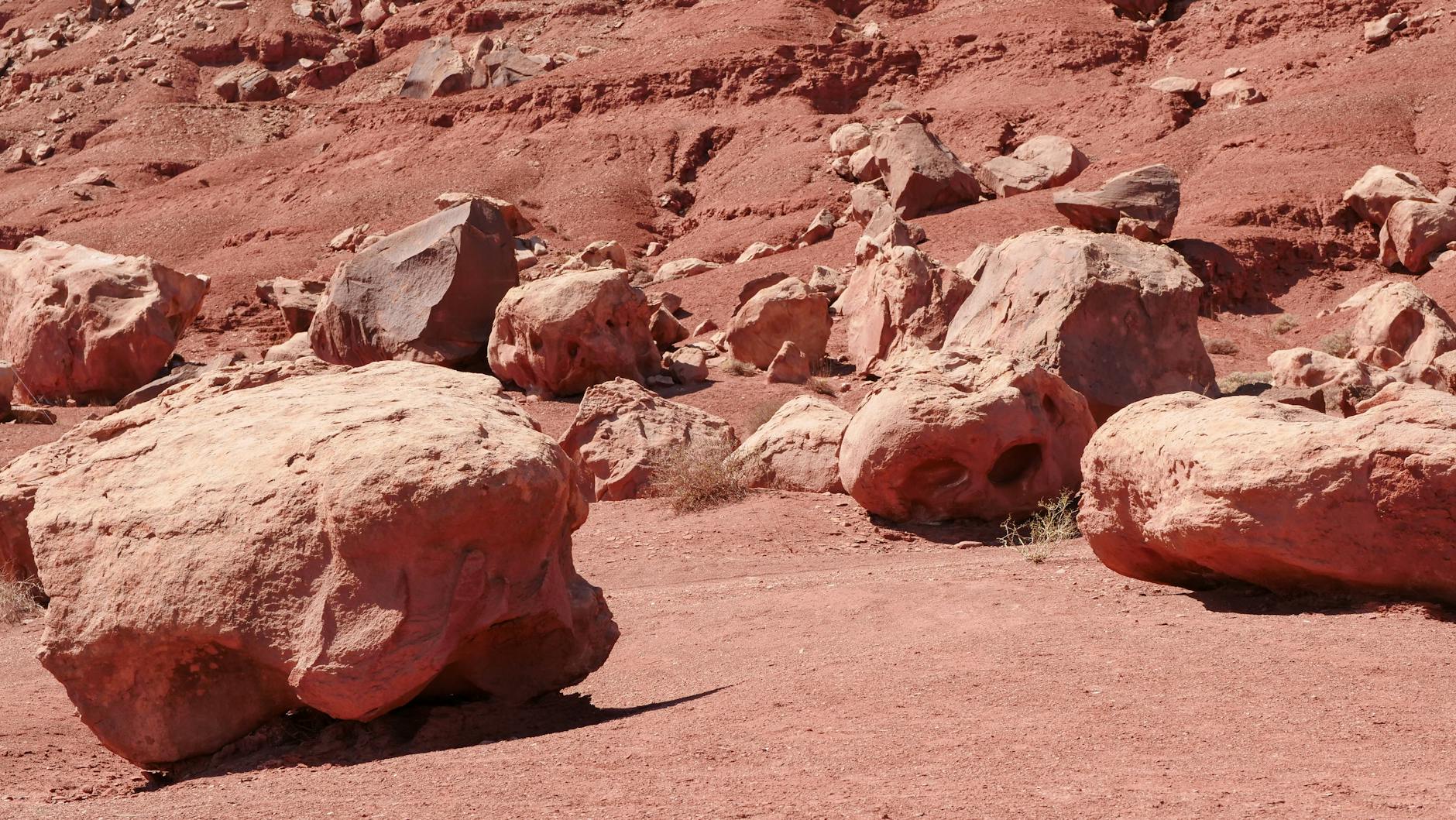 rocks and boulders on a desert