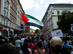 protest in london for palestinian rights
