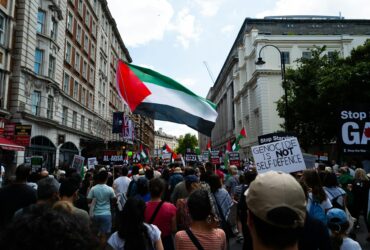 protest in london for palestinian rights