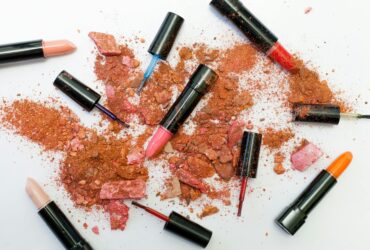 pulverized powders and assorted colored lispticks
